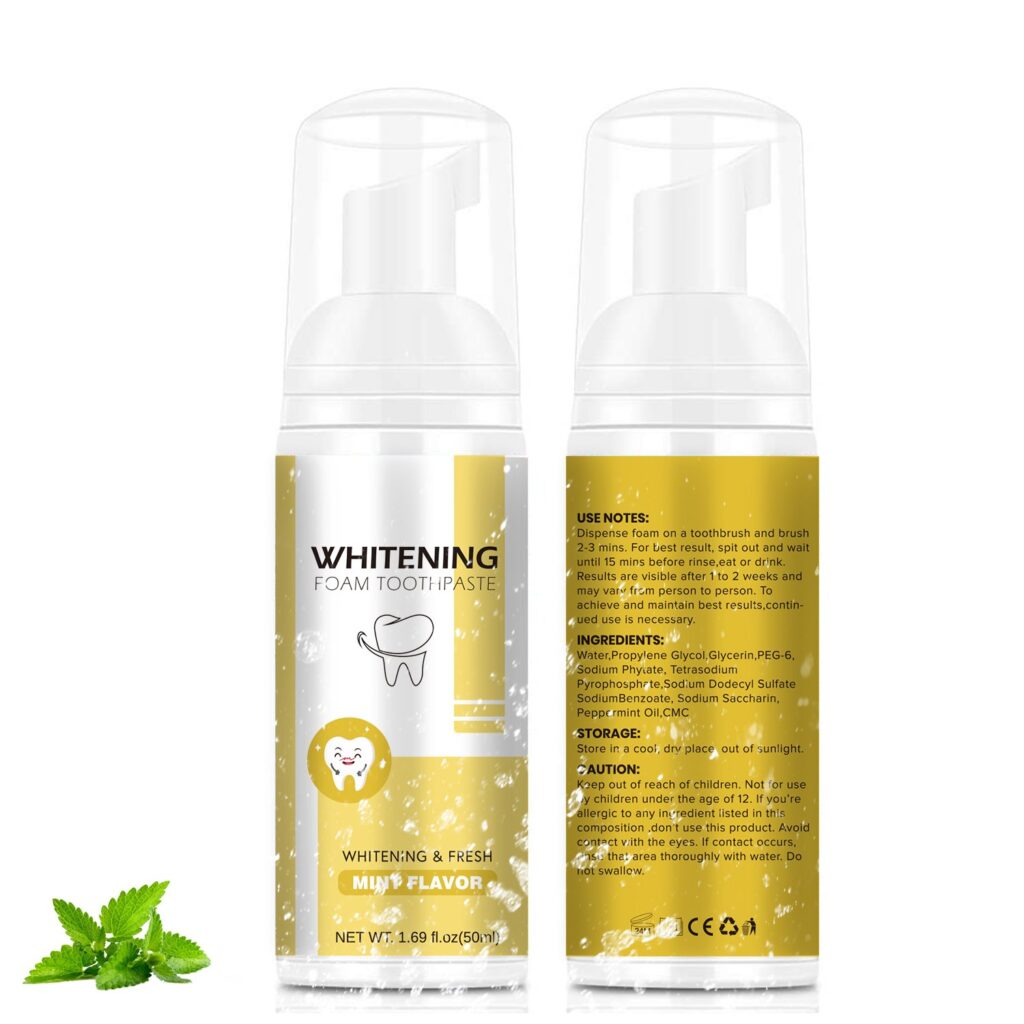 Teeth Whitening Foam Toothpaste – Professional Flavored Formula