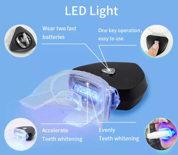 Teeth Whitening LED Light – Diamond Shape, Cold Blue