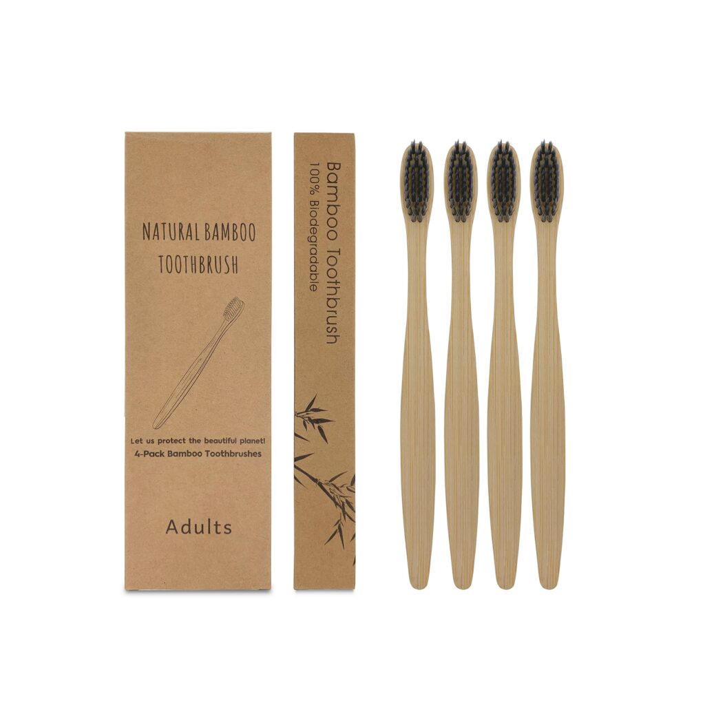 Charcoal Bamboo Toothbrush – 4 Pack