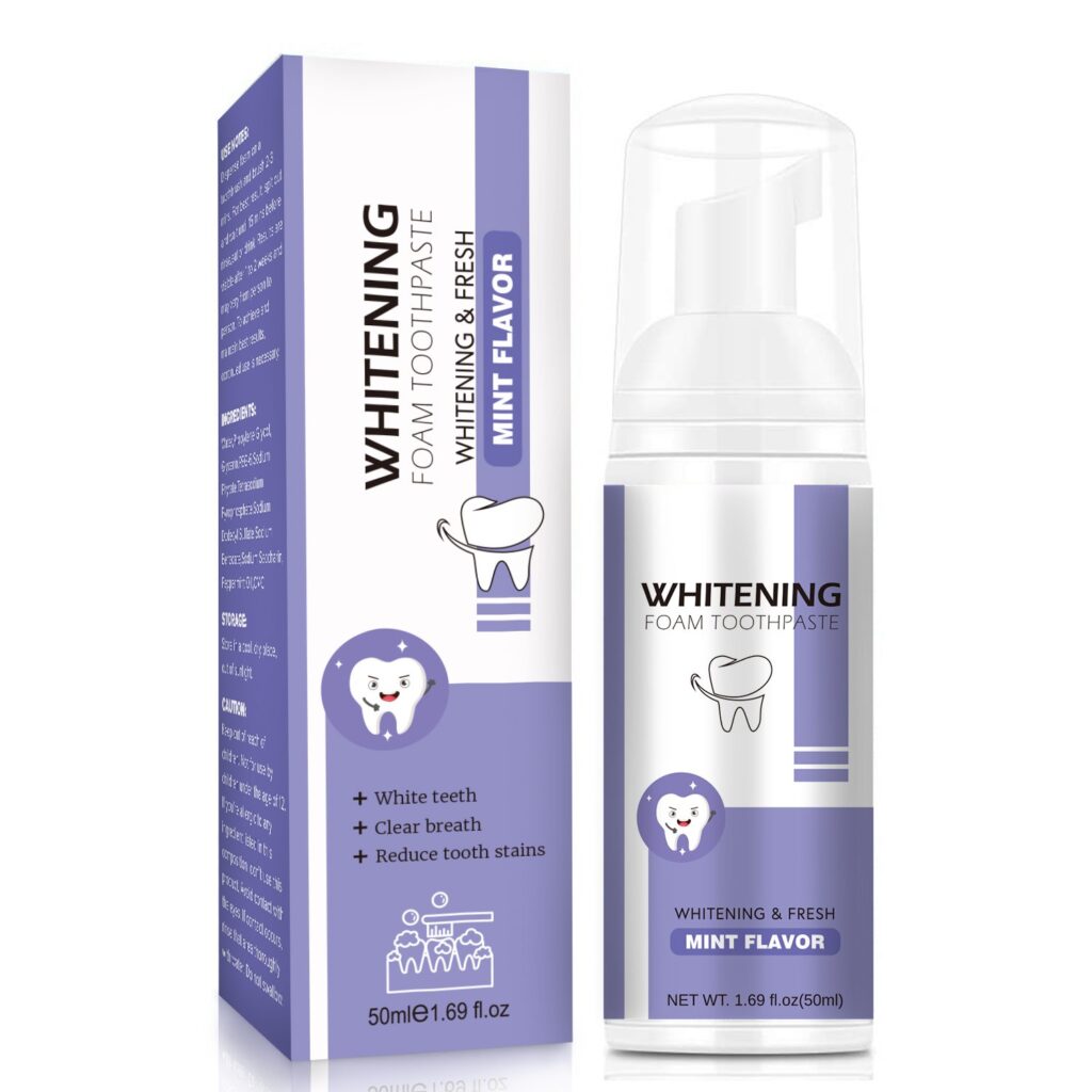 Teeth Whitening Foam Toothpaste – 50ml Flavored