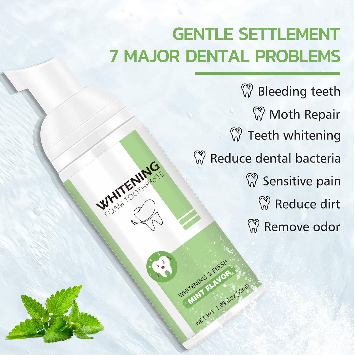 Flavored Mousse Teeth Whitening Foam – 50ml