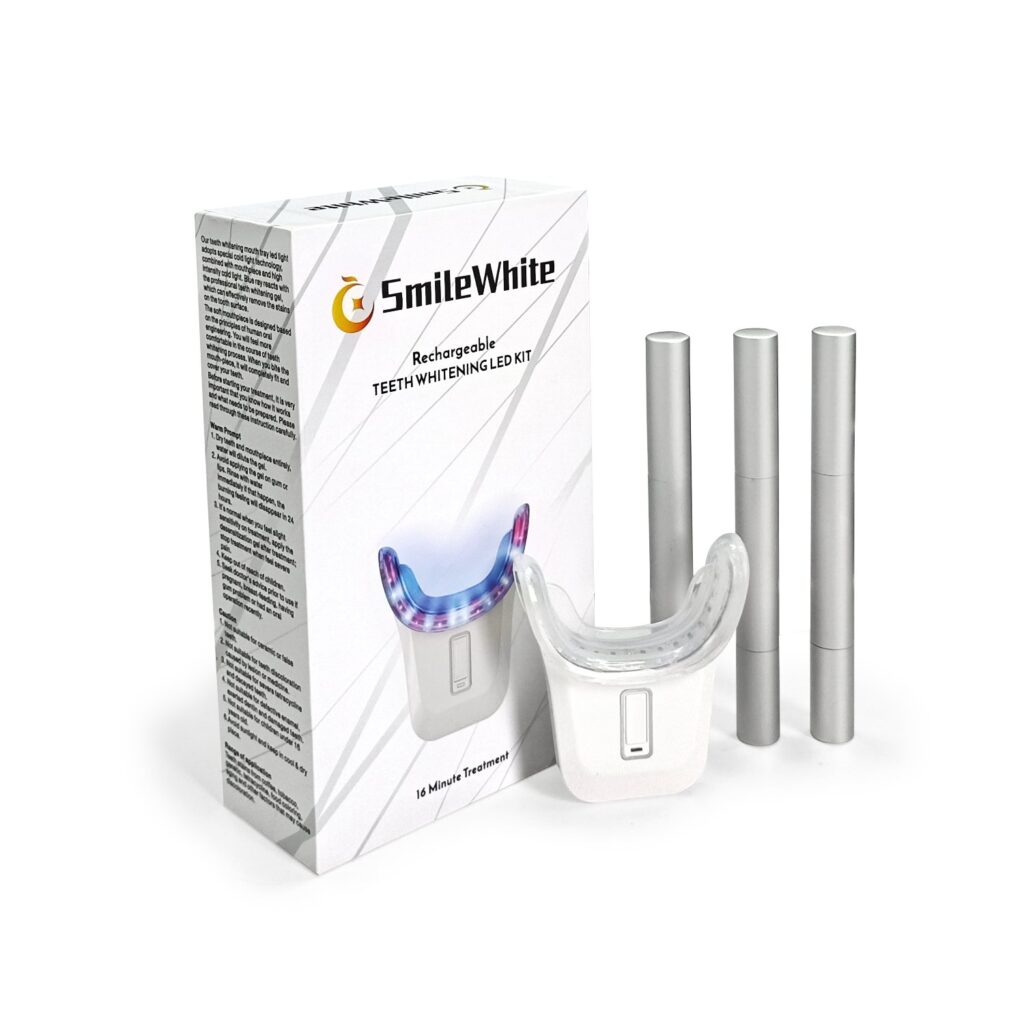 Teeth Whitening LED Light – USB Rechargeable with 3 Pens