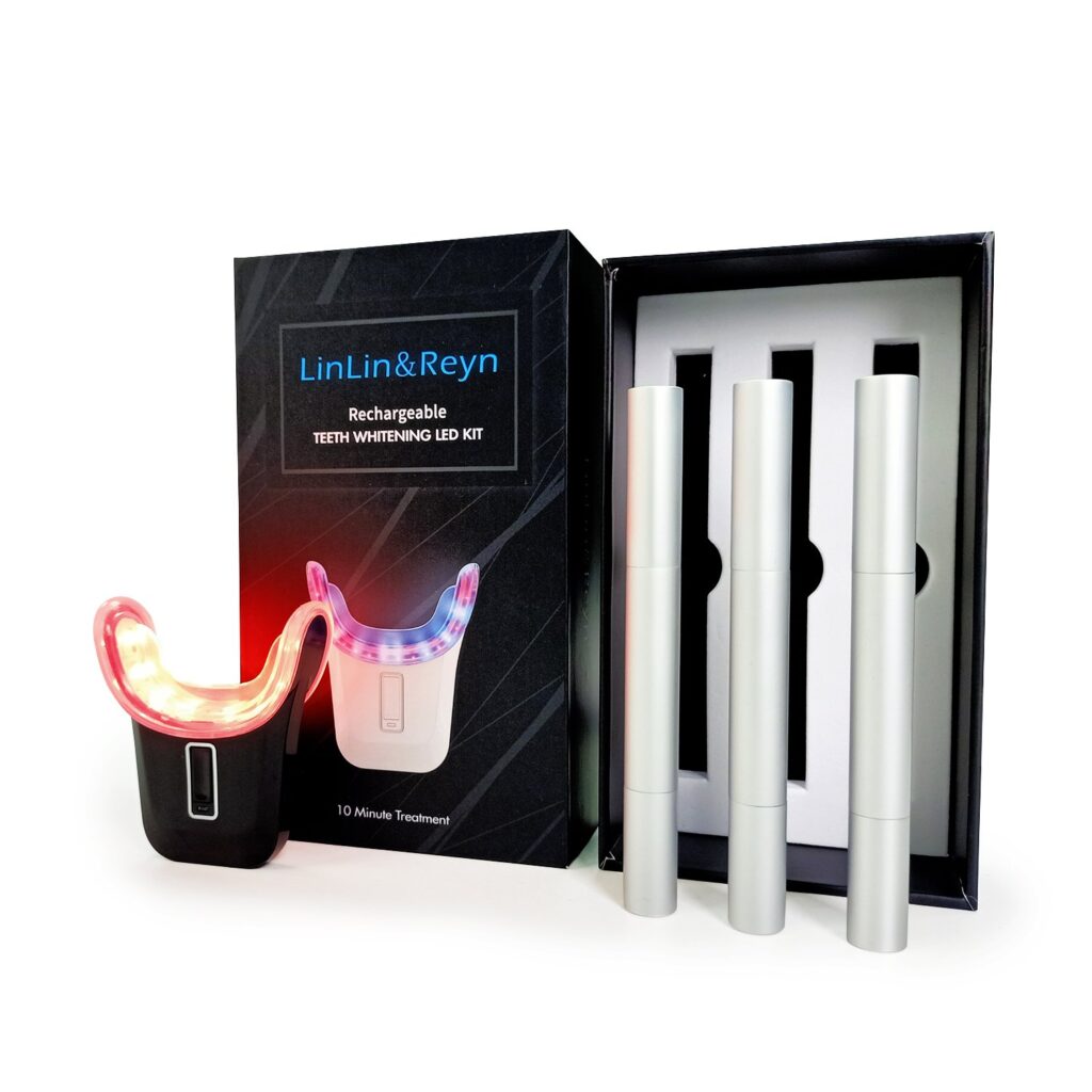 Teeth Whitening Kit with Rechargeable LED Light – Gift Box