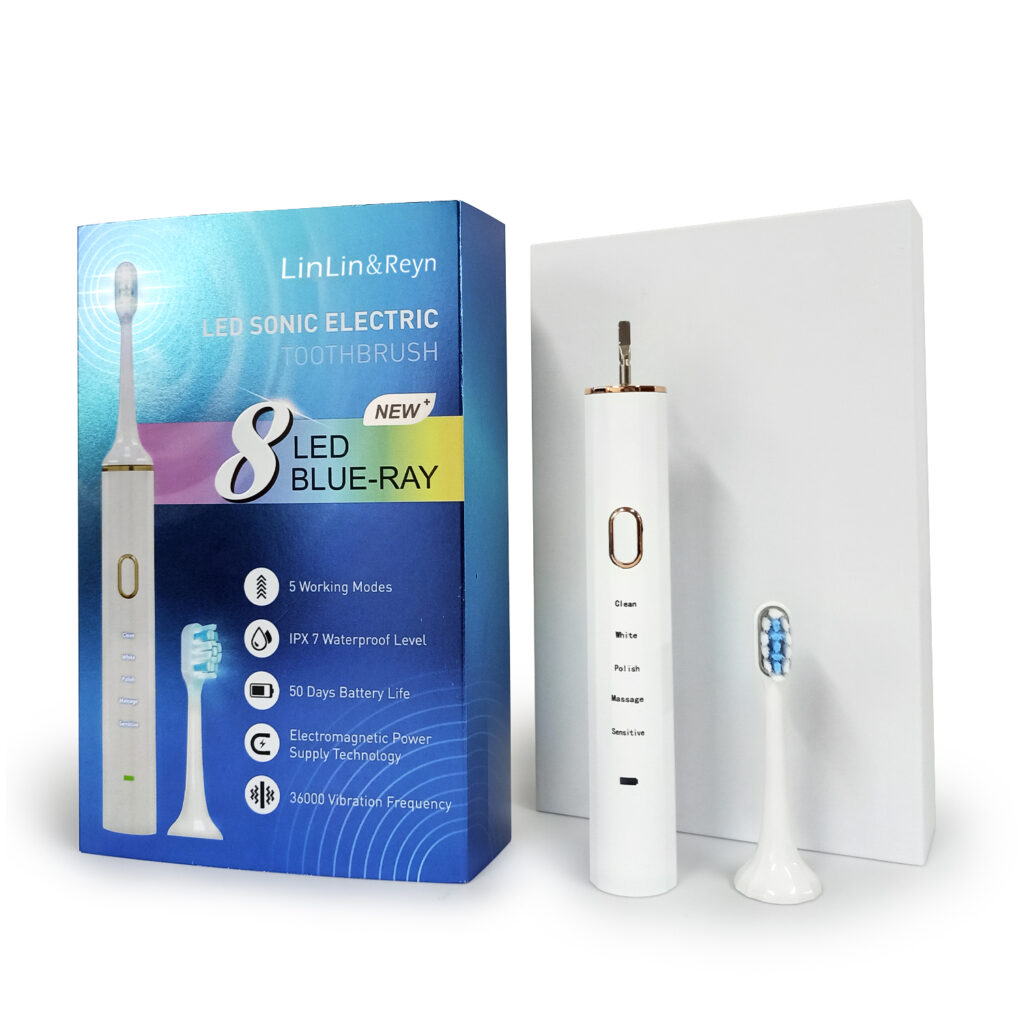 Sonic Electric Toothbrush – Soft Dupont Bristles, 8 LED