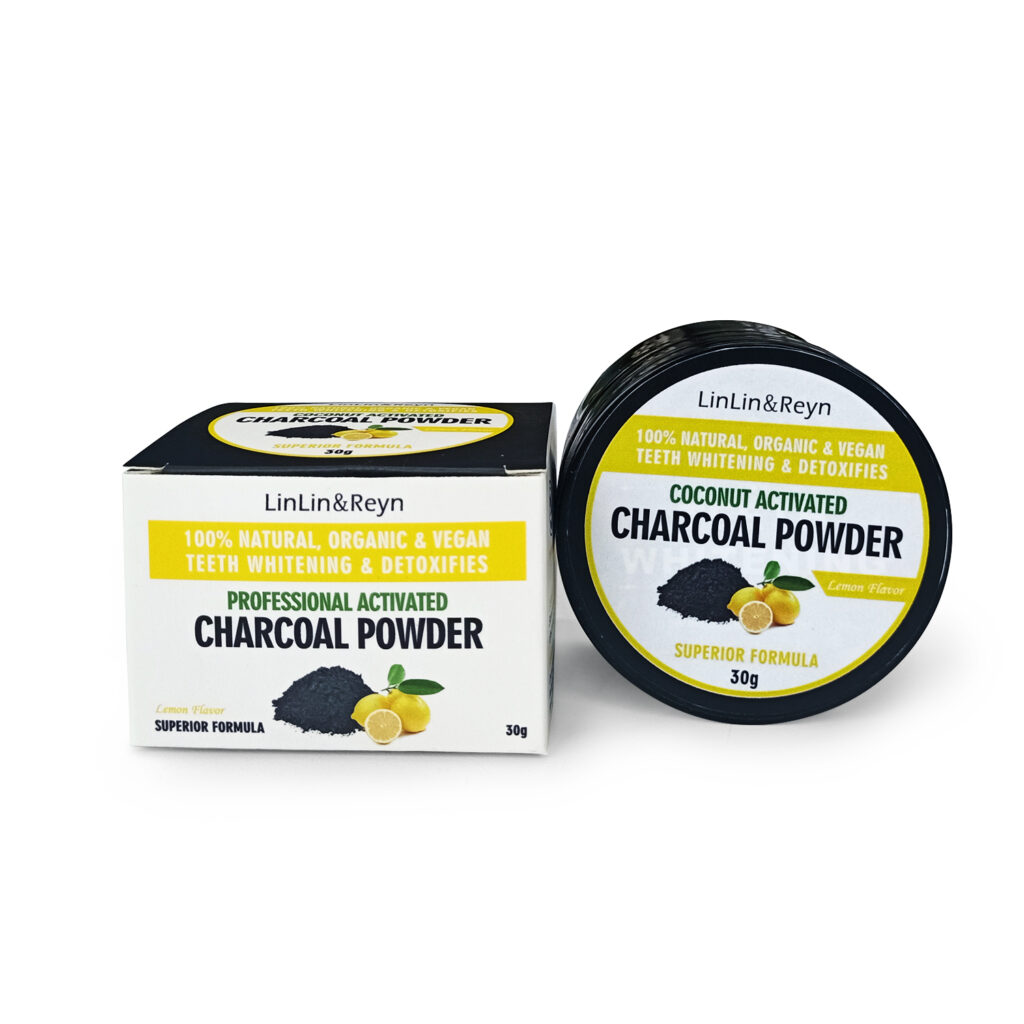 Lemon Flavored Activated Charcoal Teeth Whitening Powder – 30g Box