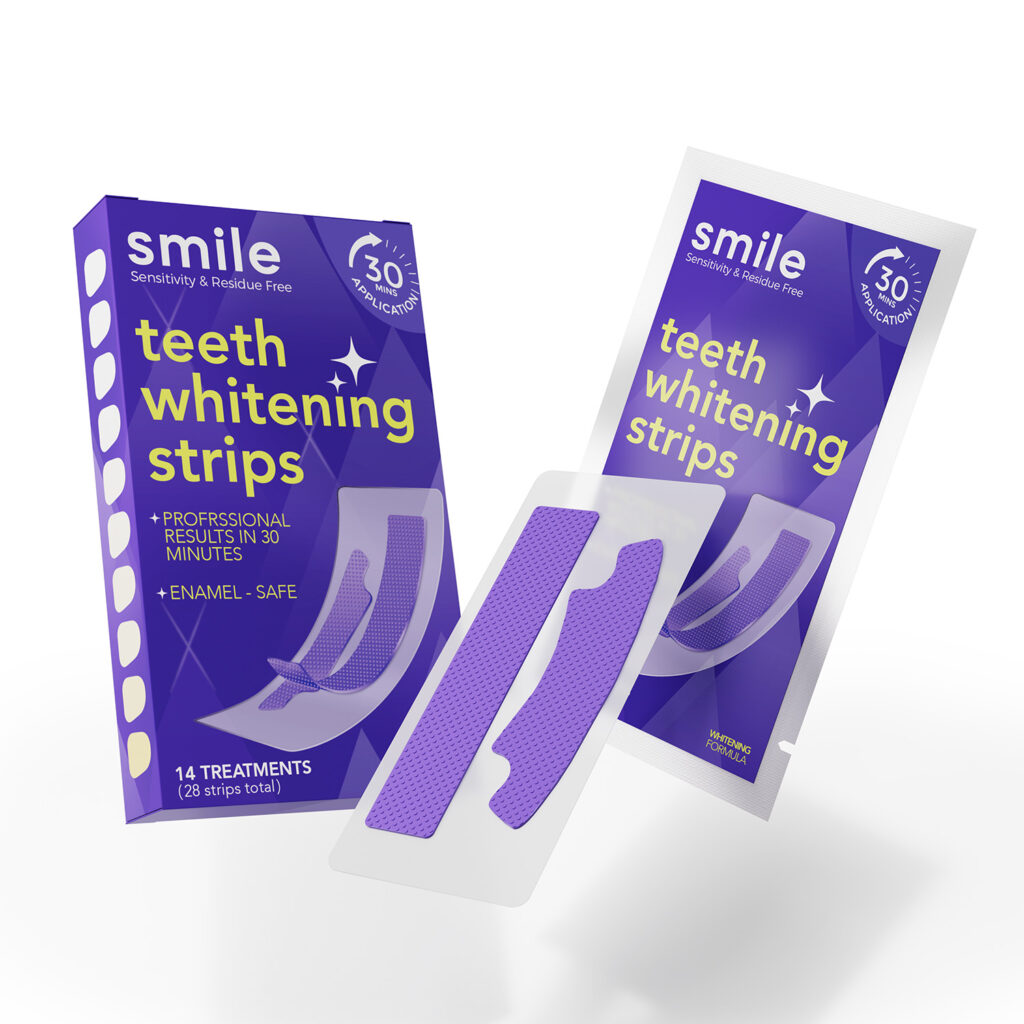 V34 Purple Teeth Whitening Strips – No Sensitivity