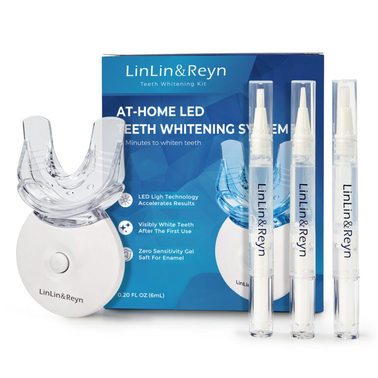 Teeth Whitening Kit – 5 Blue LED Lights, 3 Gel Pens