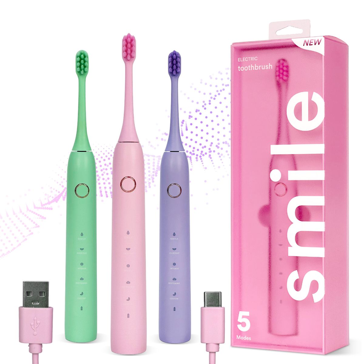 Sonic Electric Toothbrush – 5 Modes, Soft Bristles