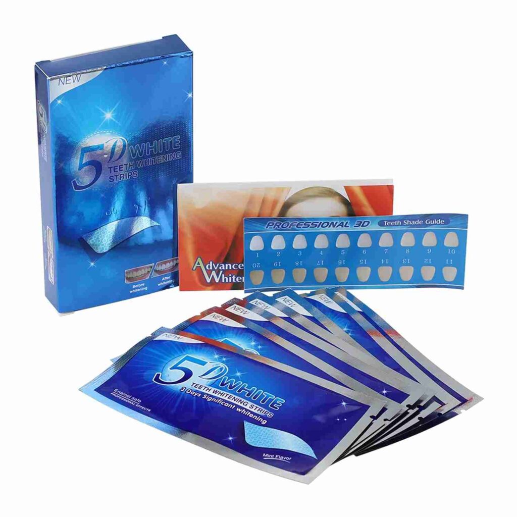 5D White Vegan Teeth Whitening Strips – 6% HP