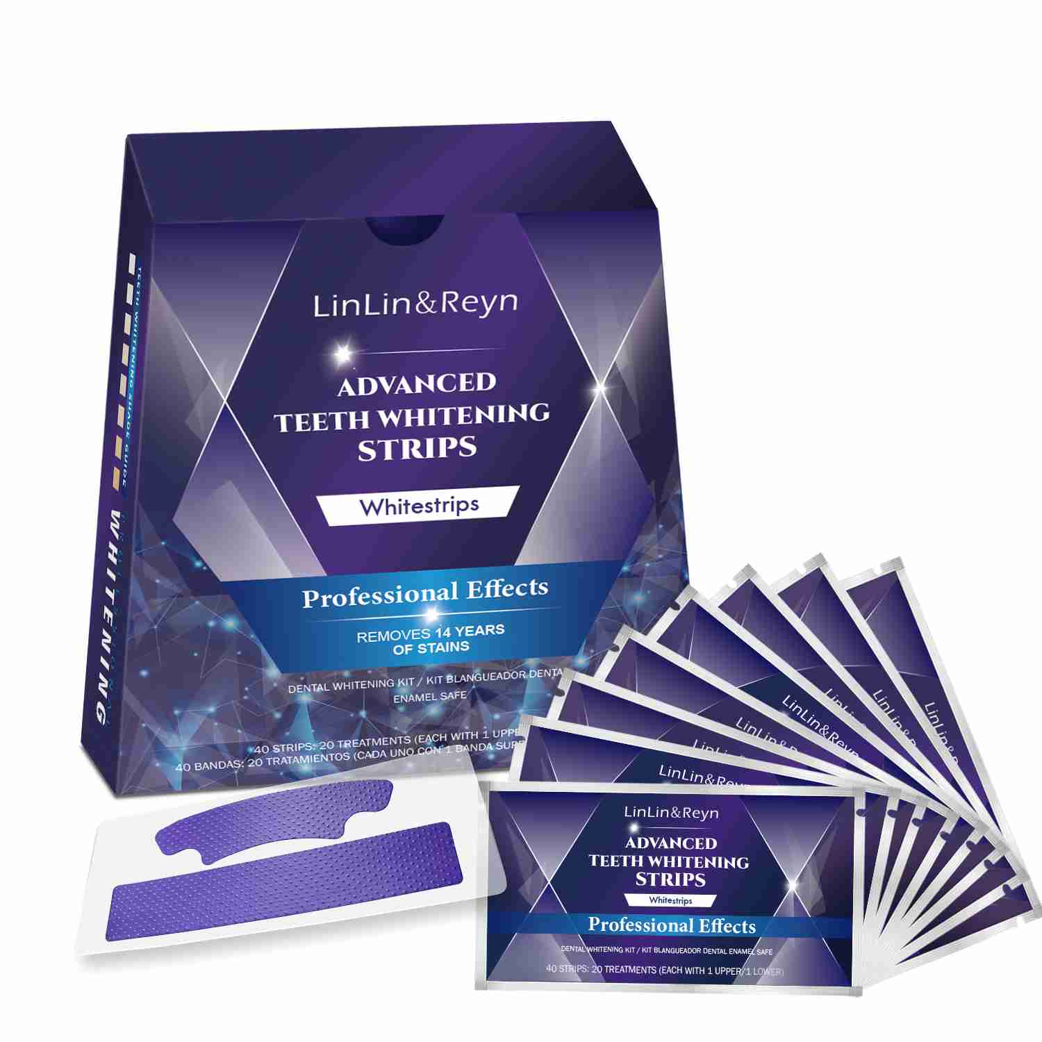 Vegan PAP for Sensitive Teeth Teeth Whitening Strips – Purple