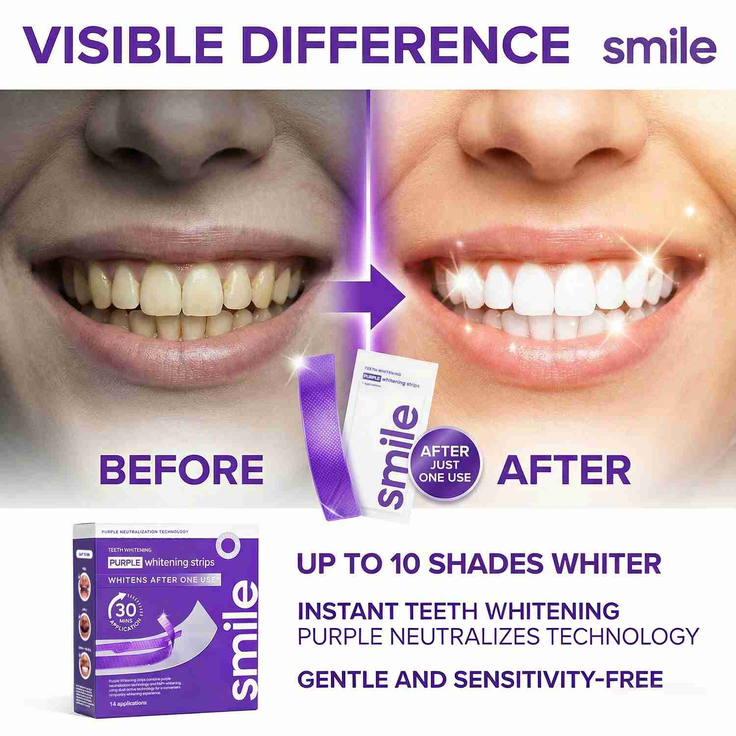Teeth Whitening Strips – PAP+ Purple