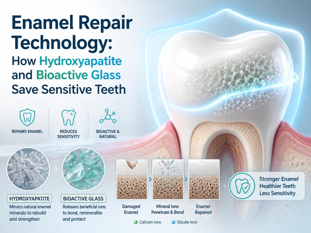 Enamel Repair Technology: How Hydroxyapatite and Bioactive Glass Save Sensitive Teeth