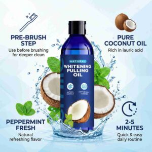 Teeth Whitening Coconut Oil Pulling Mouthwash – Alcohol-Free
