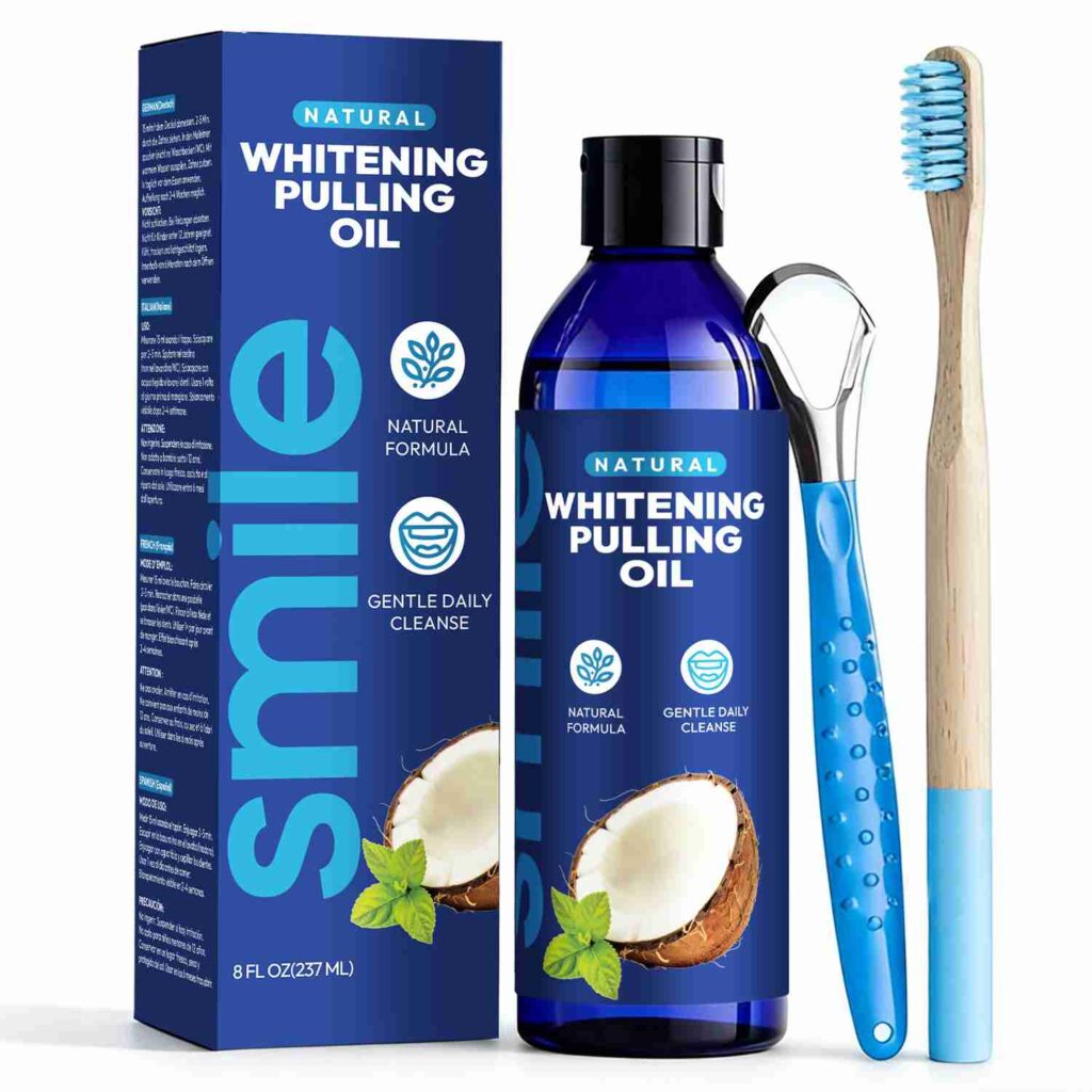 Teeth Whitening Coconut Oil Pulling Mouthwash – Alcohol-Free