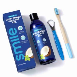 Teeth Whitening Coconut Oil Pulling Mouthwash – Alcohol-Free