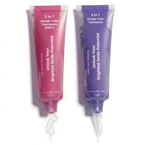 2 in 1 Double Tube Toothpaste 100g Teeth Cleaning PAP HP Teeth Whitening Toothpaste