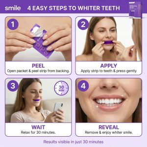 Purple Whitening Strips - Stain Treatment Combining Whitening and Color Correction