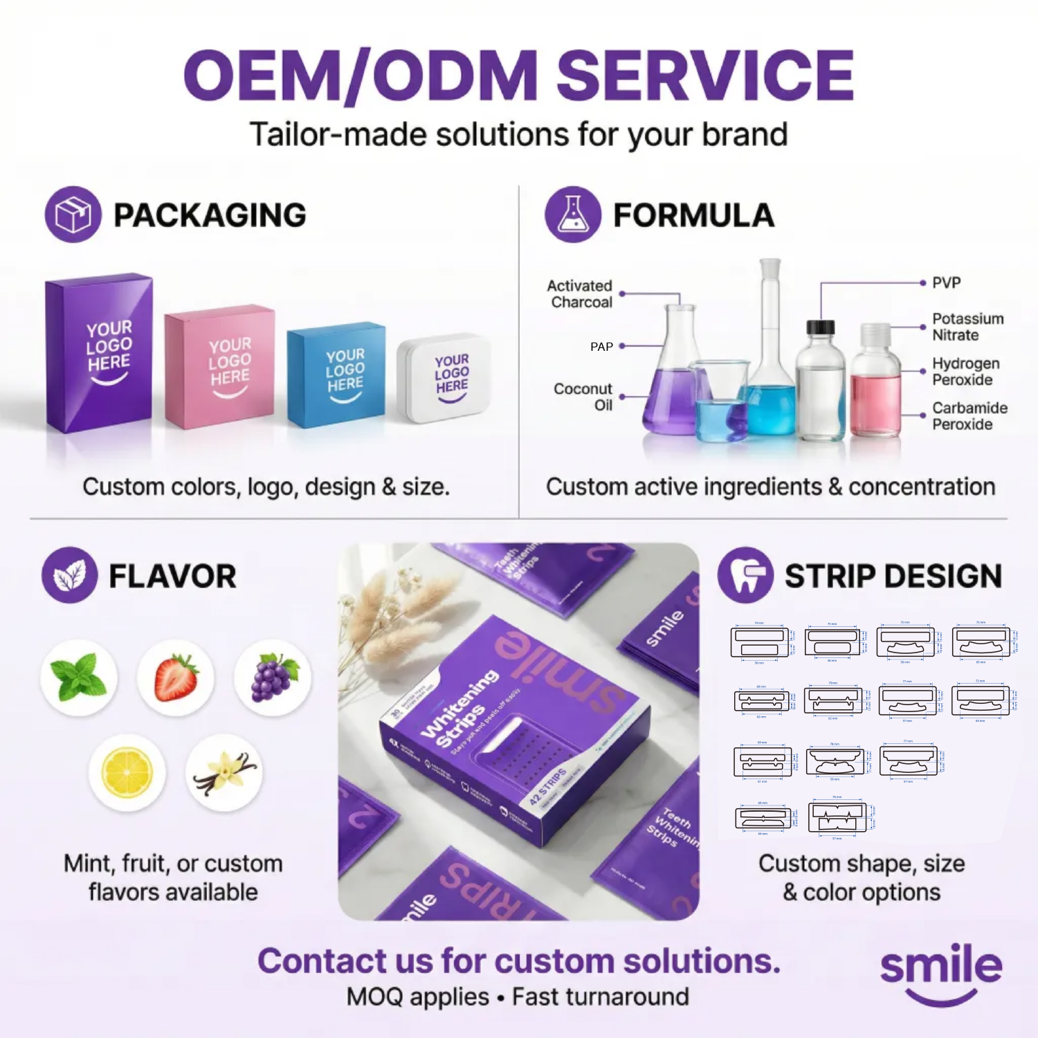 Purple Whitening Strips - Stain Treatment Combining Whitening and Color Correction