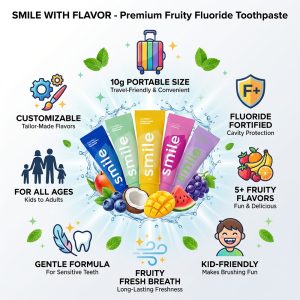 Travel 10g Flavoured Toothpastes Fluoride Formula Fruit Flavored Toothpaste