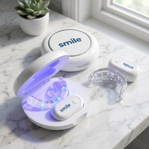 Wireless LED Accelerating Whitening Mouthpiece Rechargeable Teeth Whitening Light with UV Sanitizing Case
